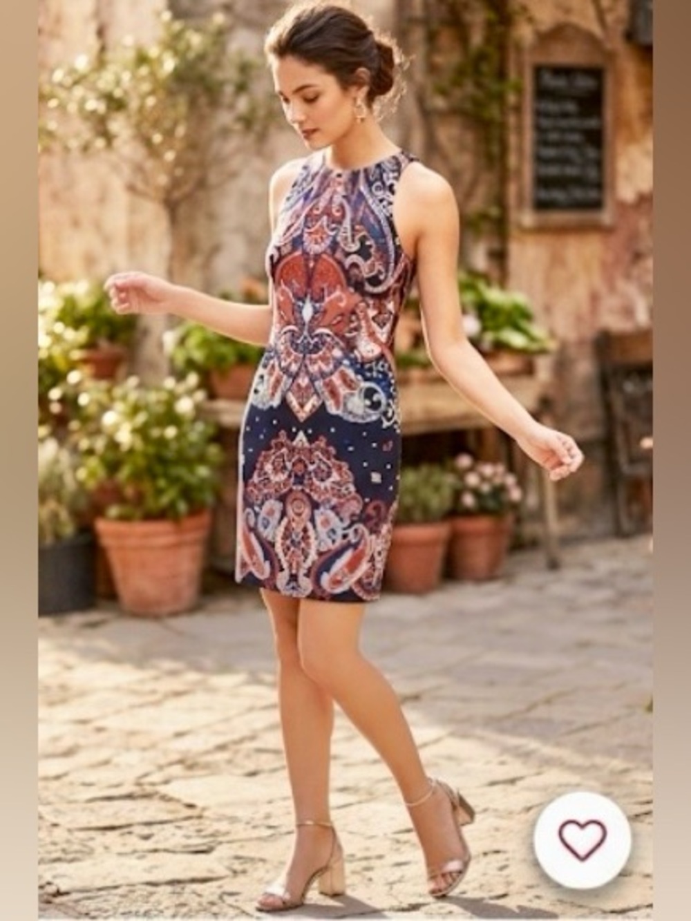 Banana Republic Modern Medallion Halter Sheath Dress - Size XS